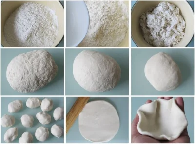 Dough portions and wrappers prepared for men ding rou bing